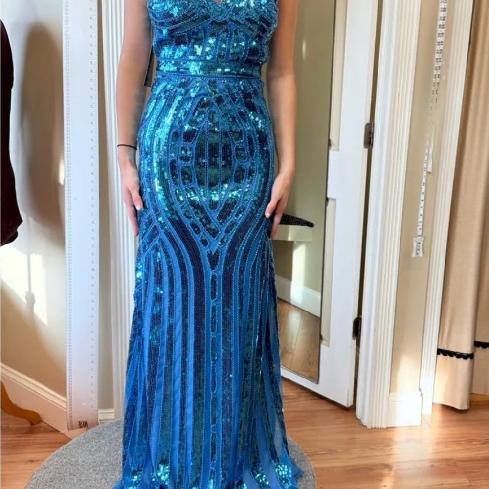 Blue Sequin Gown